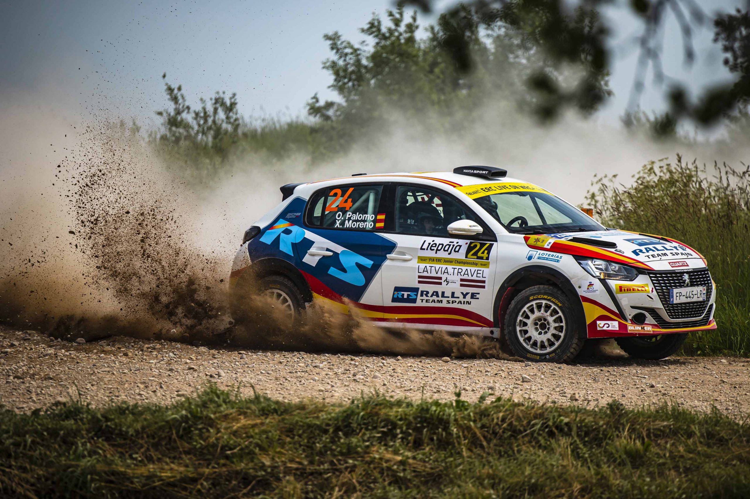 Doble victoria en Letonia con Óscar Palomo para el Peugeot 208 Rally4 del Rallye Team Spain